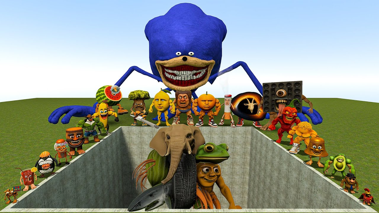 ALL NEW ITALIAN AI BRAINROT MEMES VS THE GIANT PIT WITH SONIC TAPES! - Garry's Mod