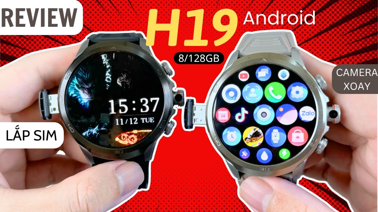 Review đồng hồ Android H19 lắp sim nghe gọi camera xoay thiết kế bá đạo màn hình giải trí 1.95inch