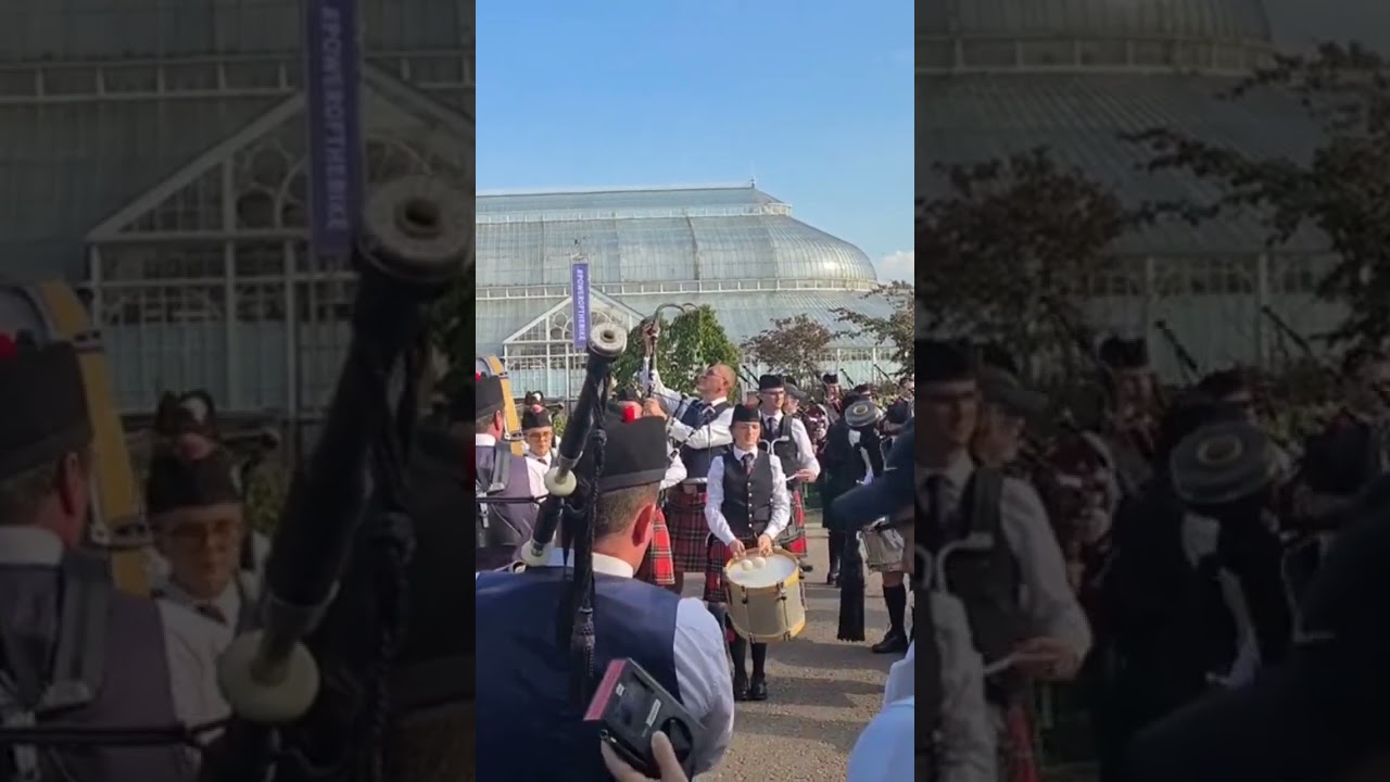 Field Marshal Montgomery Pipe Band tuning up before the March Past @ WPBC 2022