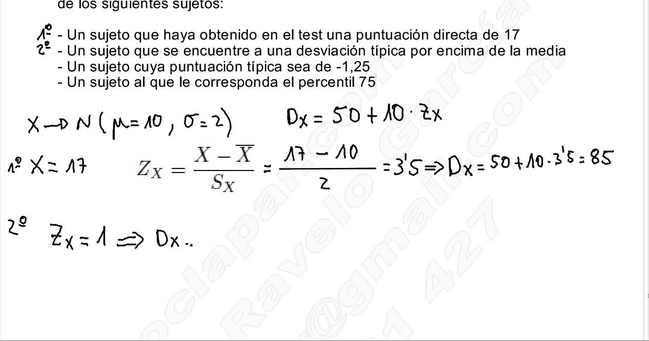 PUNTUACIONES DE LOS TESTS, PUNTUACIÓN TÍPICA Y TÍPICA DERIVADA