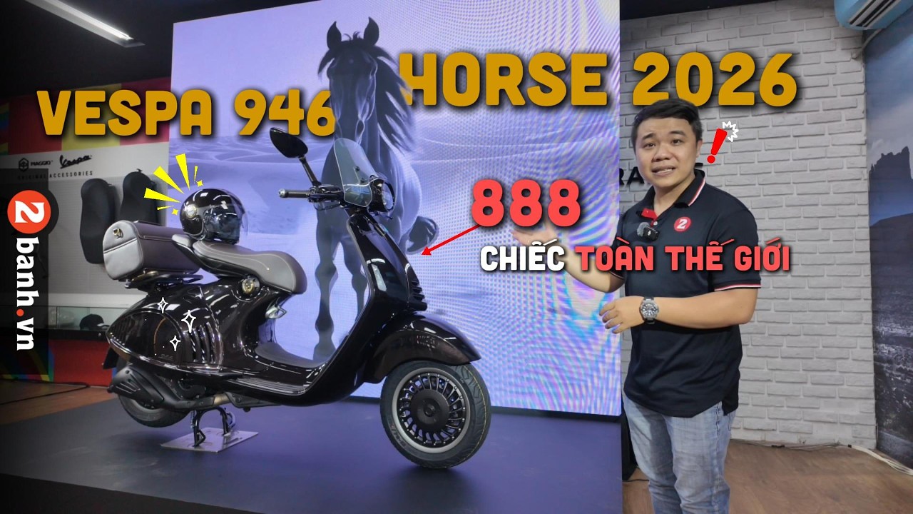Đánh giá siêu phẩm của năm 2026 - Vespa 946 Horse vừa lên kệ ở nước ta với giá hơn nửa tỷ | 2banh.vn