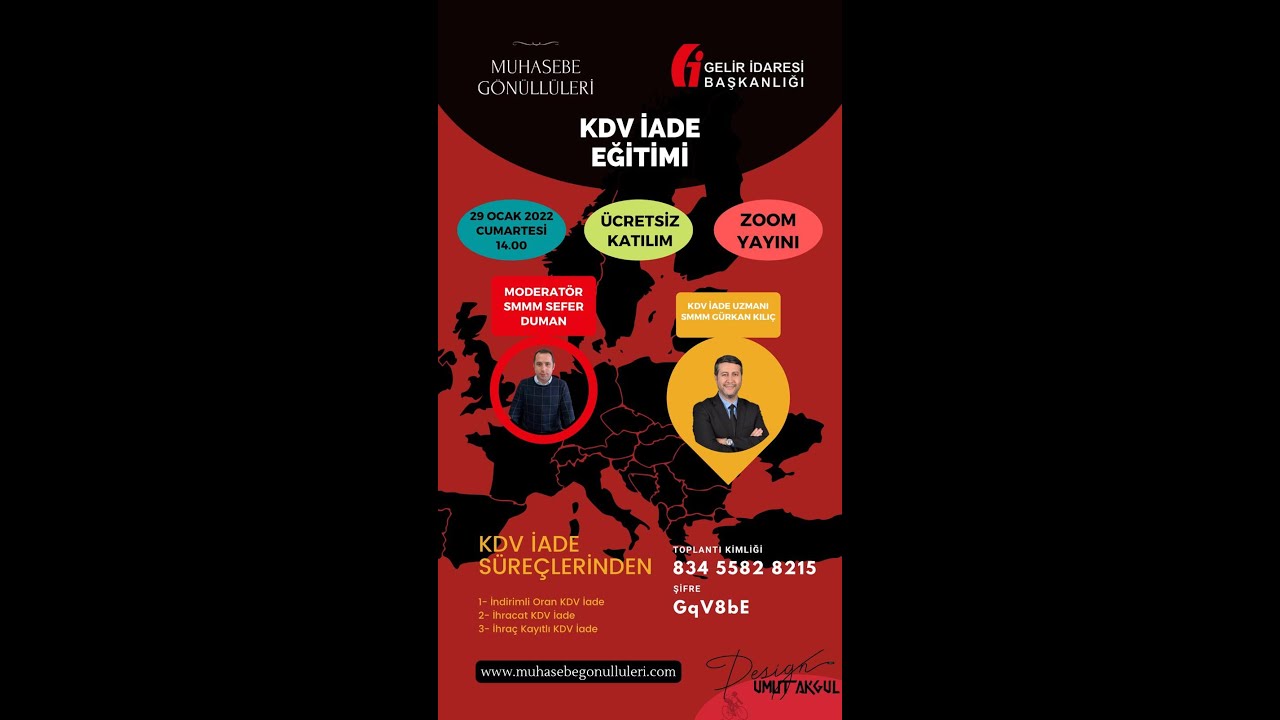 KDV İade Süreçlerinden; İndirimli Oran KDV İade , İhracat KDV İade ve İhraç Kayıtlı KDV İade Eğitimi