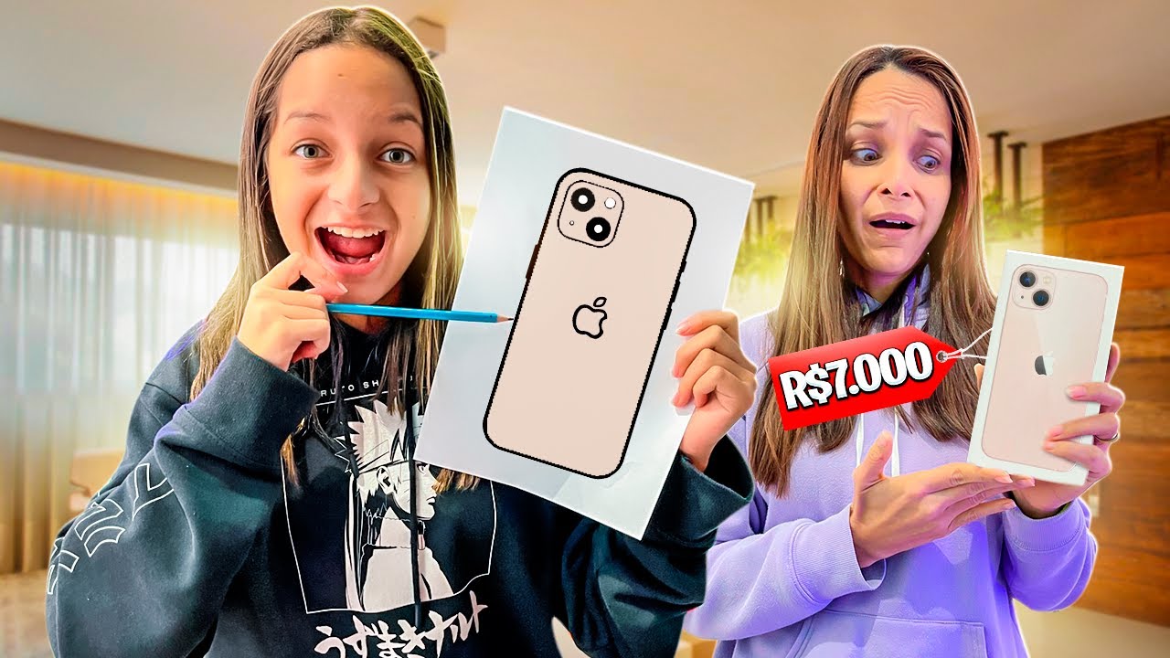 ELA COMPROU TUDO QUE EU DESENHEI 🤑| ganhei um iPhone 13