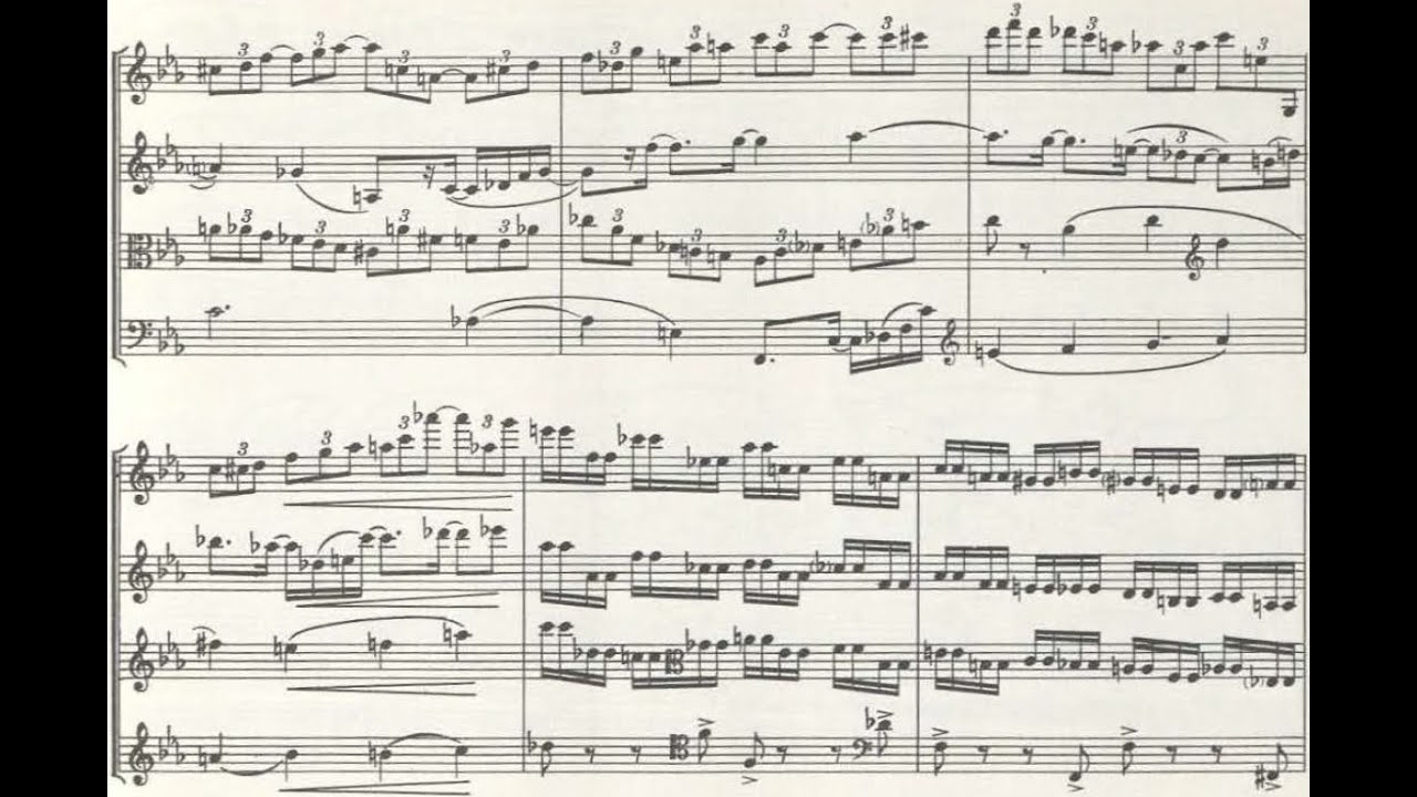 Ahmet Adnan Saygun - String Quartet No. 1 (Score Video)