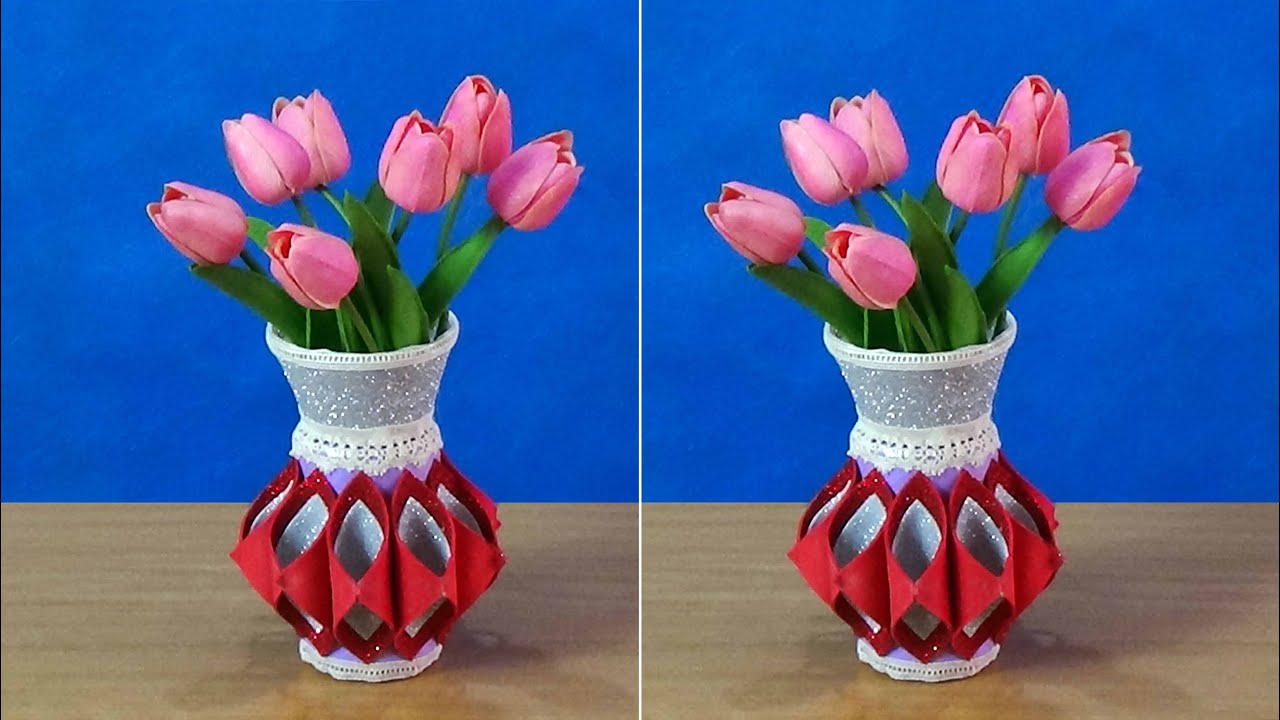 DIY Flower Vase from Recycled Plastic Bottle