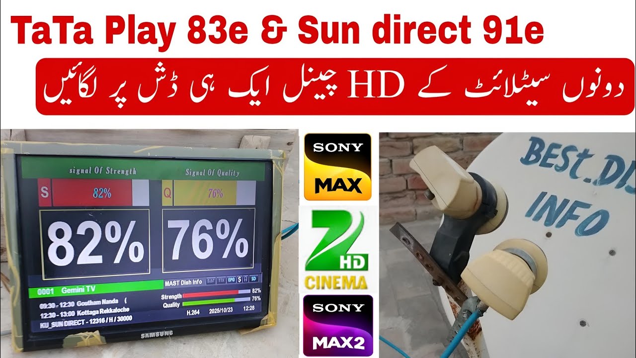 Tata Play 83E with Sun Direct 91E Multi Setup 2025 – Full Guide, Settings & Best Channels