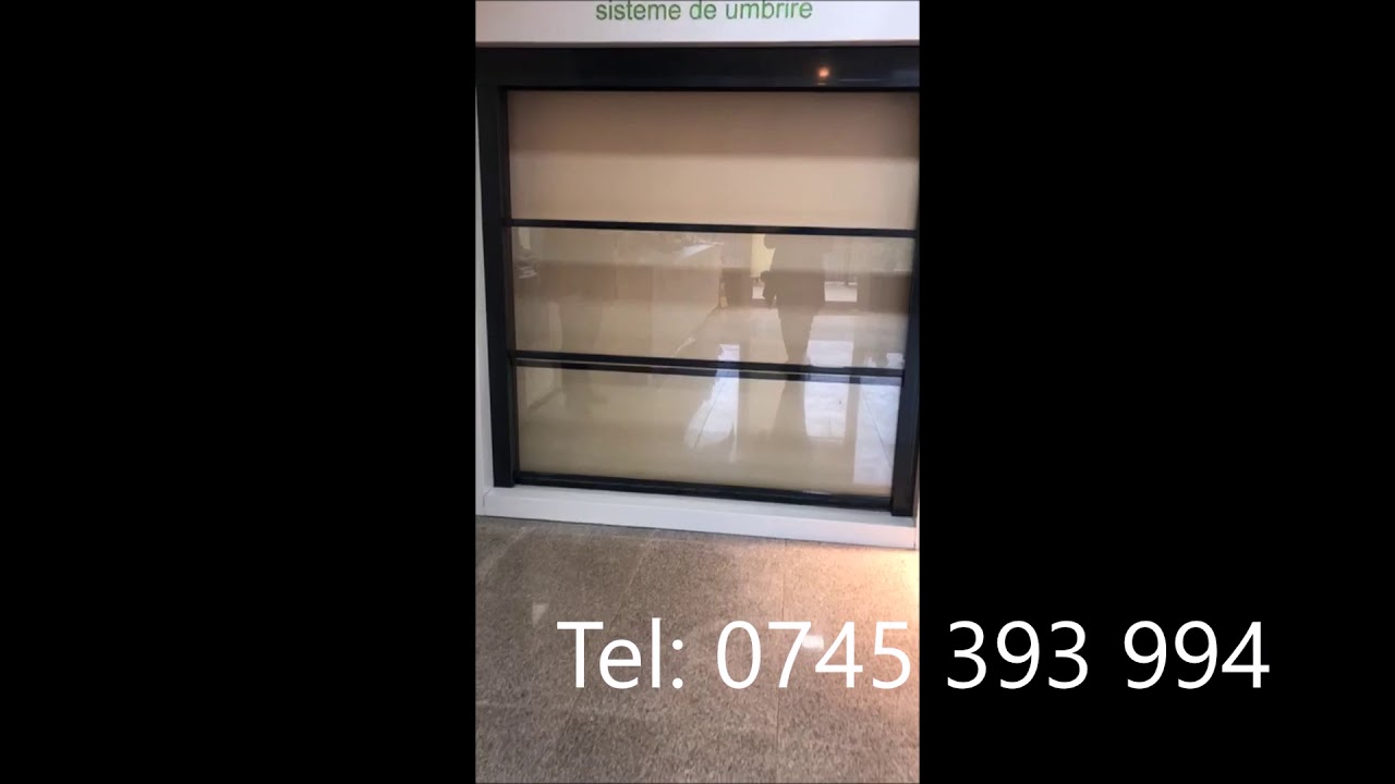 Geam glisant orizontal automat cu caseta