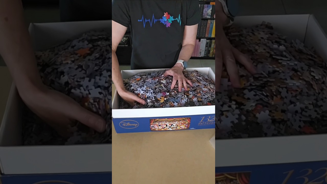 Part 1 Finally mixing a Big Puzzle!! 13,200 Disney Orchestra by Clementoni! #puzzle #disney #shorts