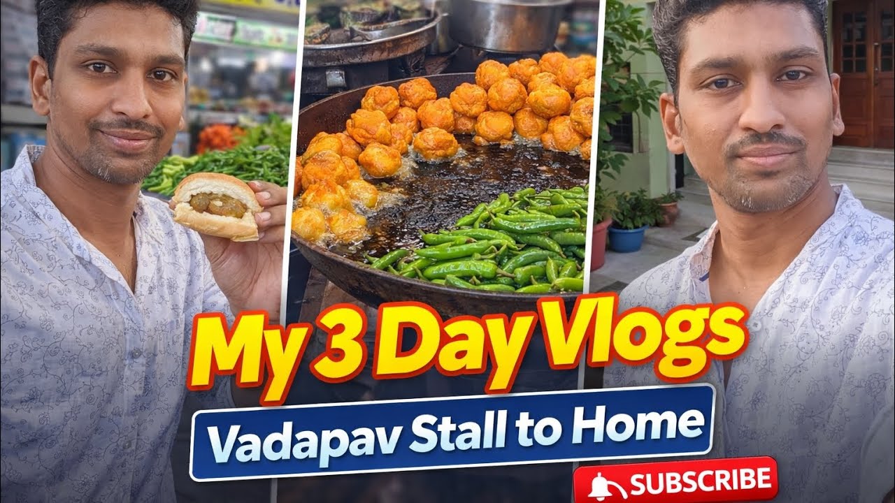 3) Day Daily Vlogs वडा पाव स्टॉल टू होम...?