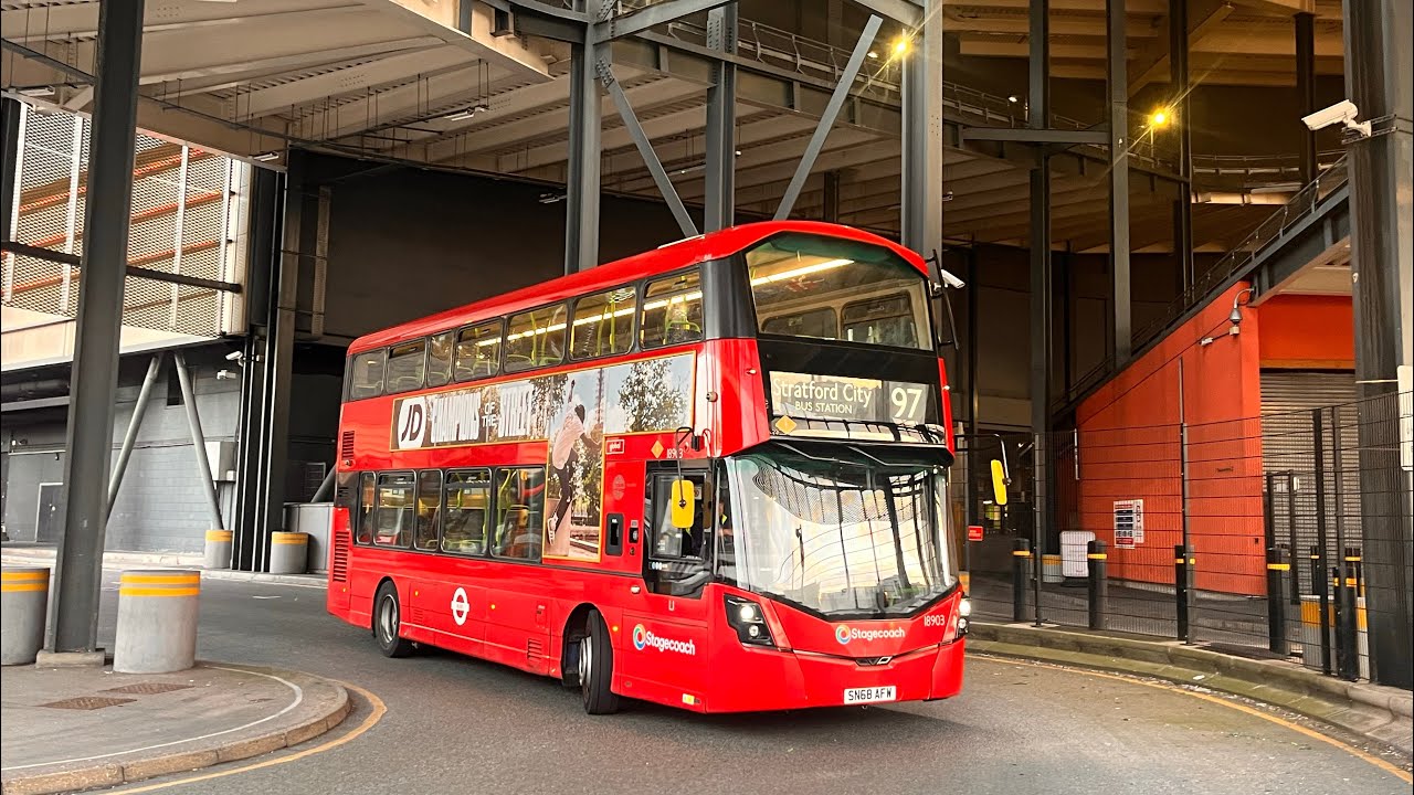 FULL ROUTE VISUAL | SLN Bus Route 97 Chingford Station - Stratford City 18903 (SN68 AFW)