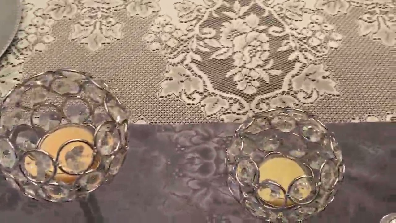 Silver Crystal Candle Holders Set of 3, Candelabra Centerpiece Decorative Candles Candlestick Holder