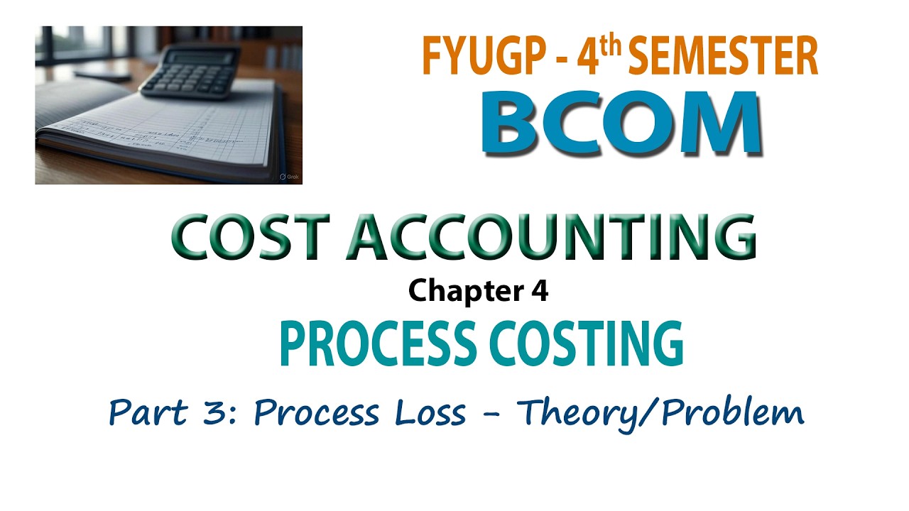 FYUGP   4TH SEM BCOM   COST ACCOUNTING  CH 4 #3
