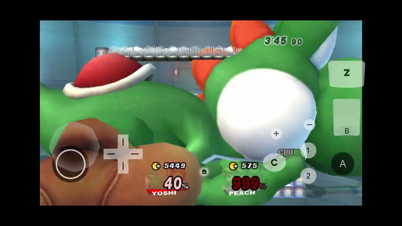SSBB Hacks: Giant Growing Yoshi TORTURES Peach