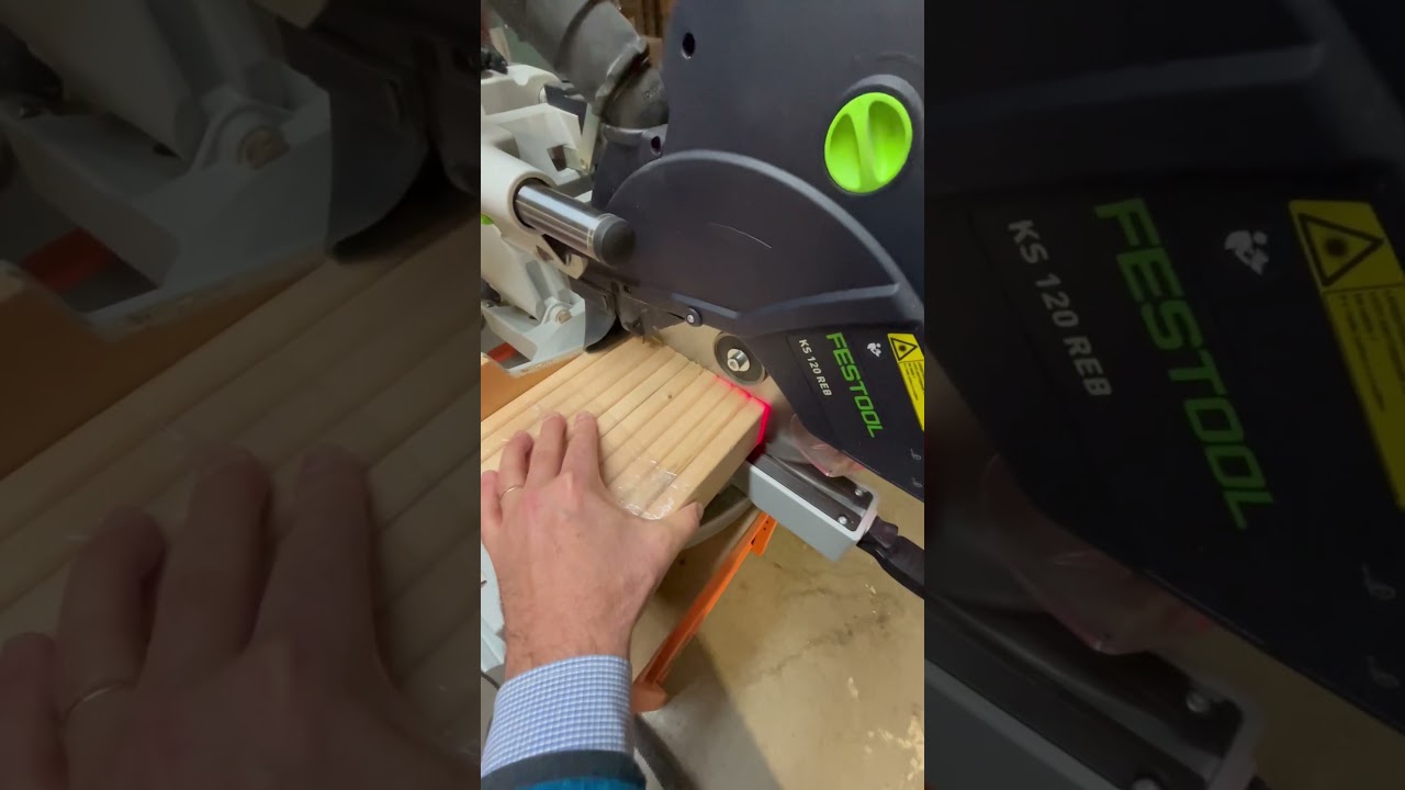 Taglio con Troncatrice Kapex KS 120 Festool con puntatore laser #paint #festool