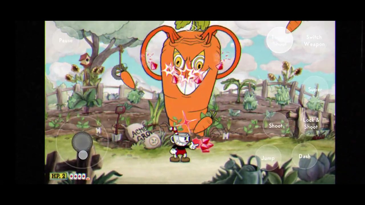 Playing cuphead gameplay mobile