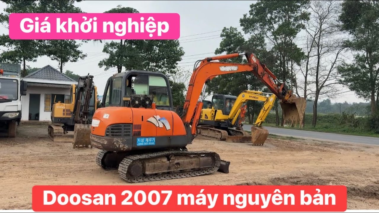 Bán máy xúc doosan 55, sx 2007, máy- sơn nguyên bản, cầu xích mới: 0984230194