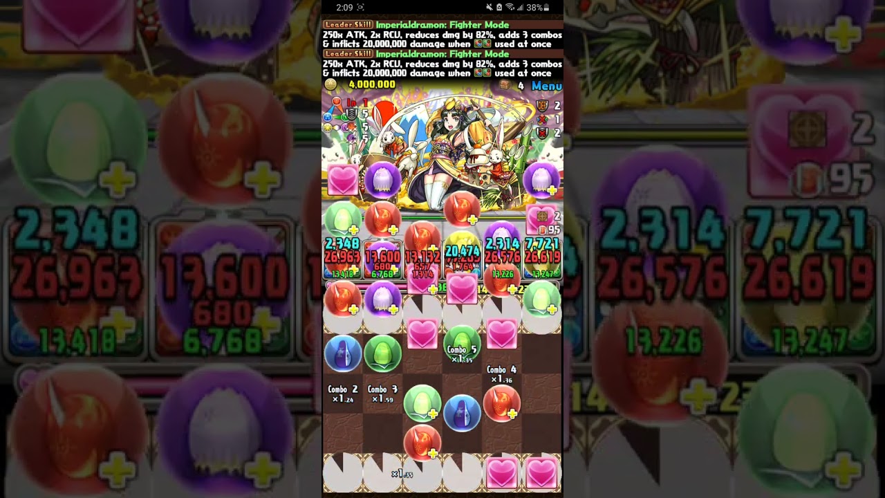 Puzzle & Dragons:  Imperialdramon vs. New Year Ronove Descended!