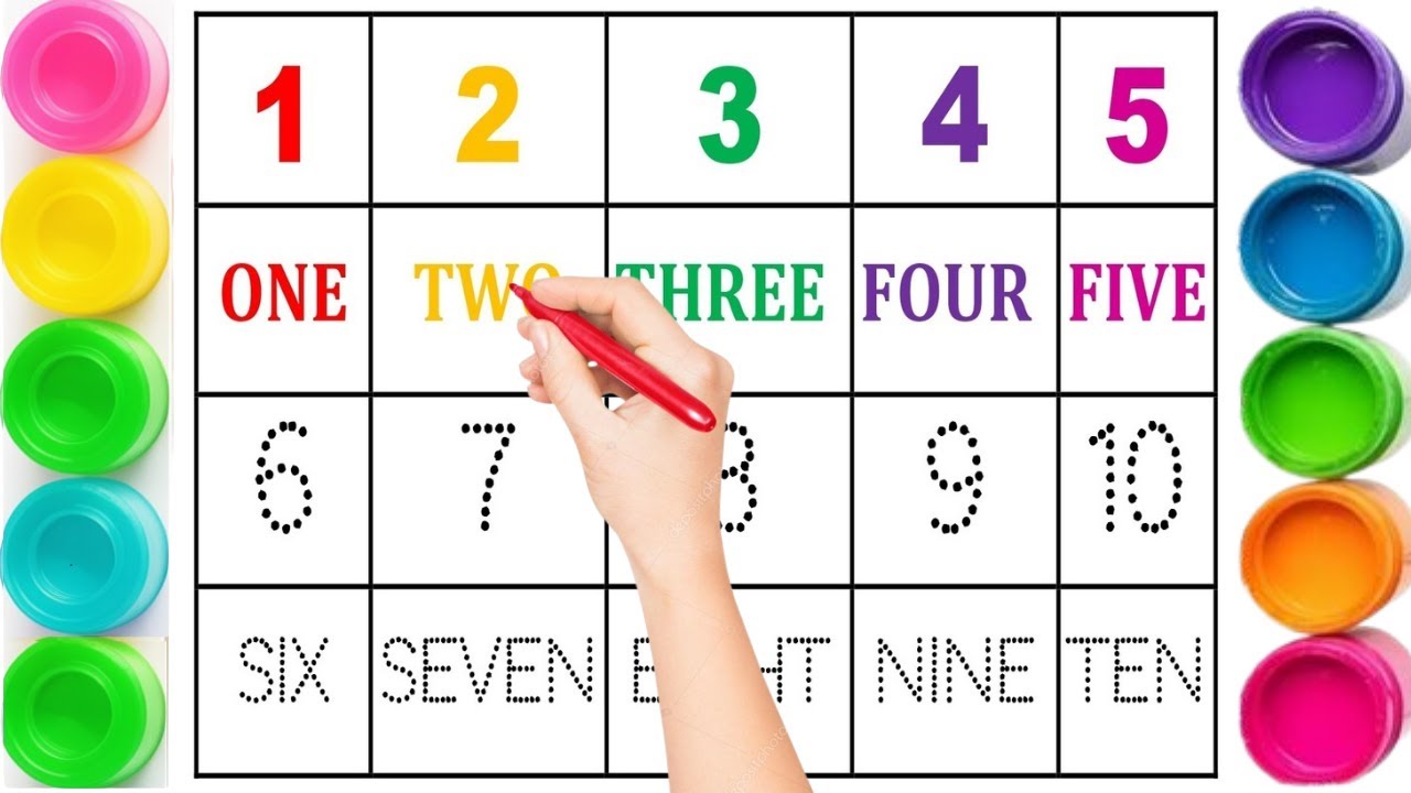 Numbers 1 to 10 🧠 | Write & Learn Numbers + Names | ABC123 Colorful Minds 🎨✨