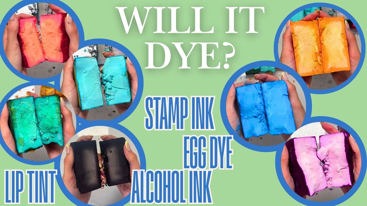 29 DYED GYM CHALK BLOCKS | WILL IT DYE? | PURPLE SHAMPOO, LIP TINT, STAMP INK, EGG DYE