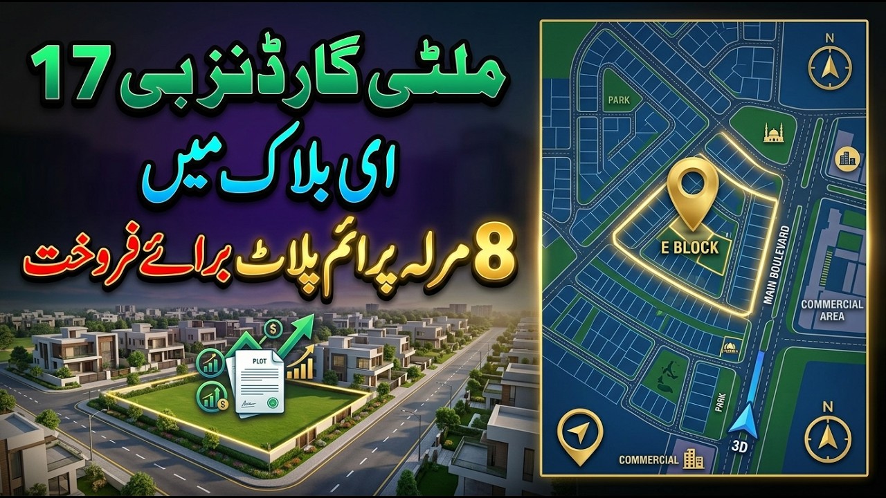 Best 8 Marla Deal in Multi Gardens B-17 E Block Islamabad rime Plot with Open NDC
