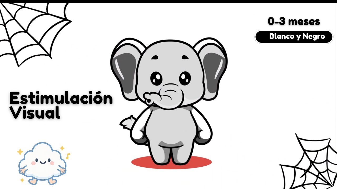 Estimulación visual para bebés  - high contrast video | Un Elefante se Balanceaba🎶