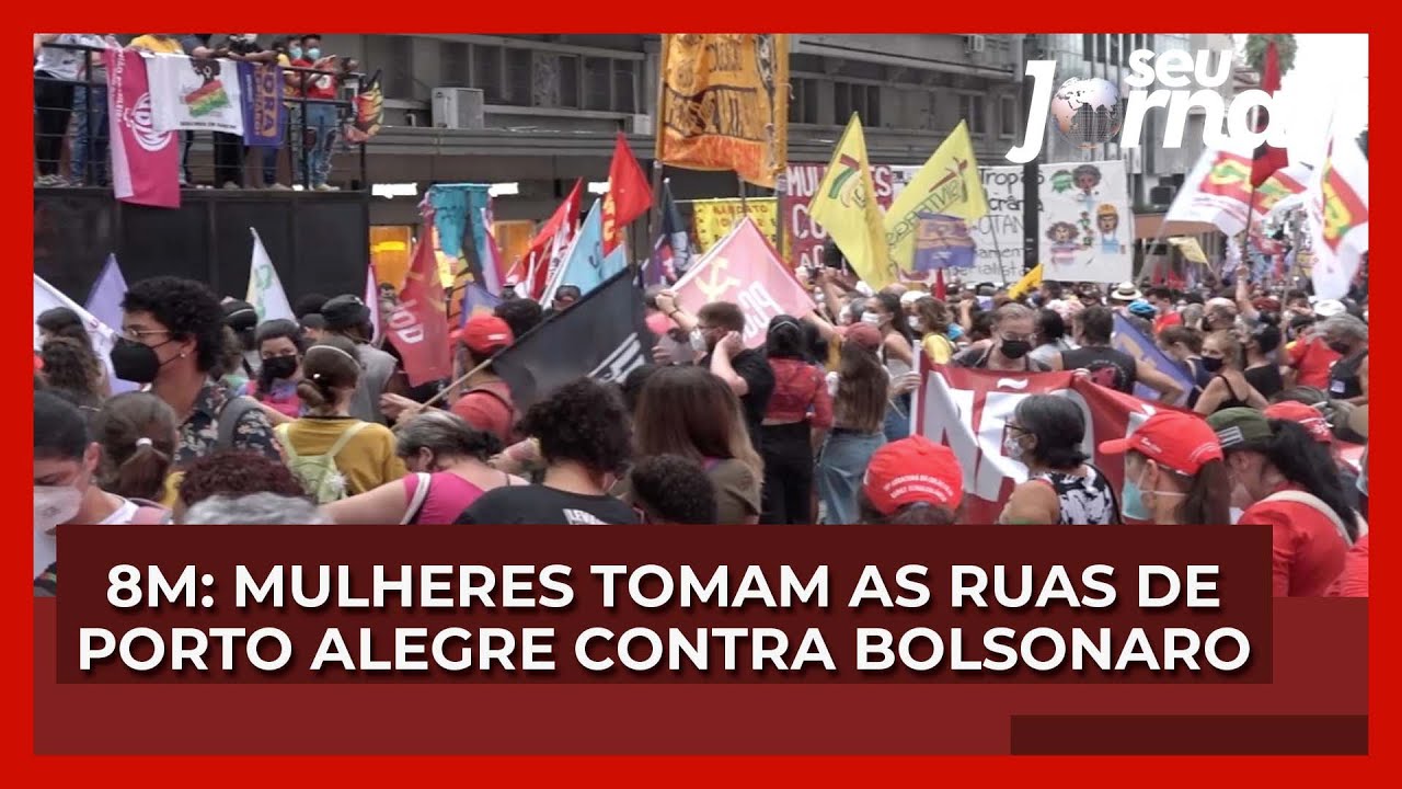 8m: Mulheres tomam as ruas de Porto Alegre contra Bolsonaro