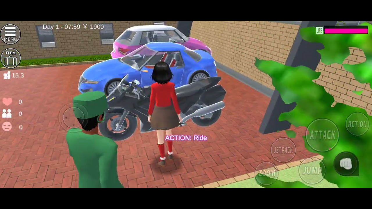 Funny Bike & Dog Adventure in Sakura School Simulator | Full Gameplay