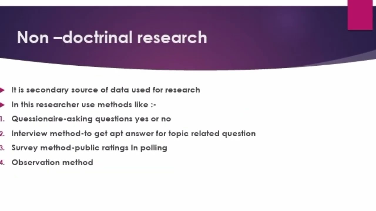 what is doctrinal and non-doctrinal method in research methodology for llm, ugc net