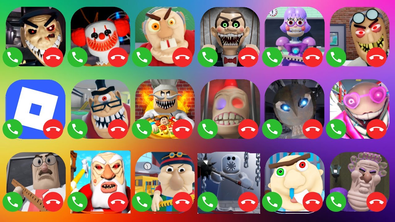 SIR SCARY'S .MR CRAZY'S .EVIL GRANDPA.MR.Funny's. Miss Ani-Tron's. Bob the Dentist.Roblox.