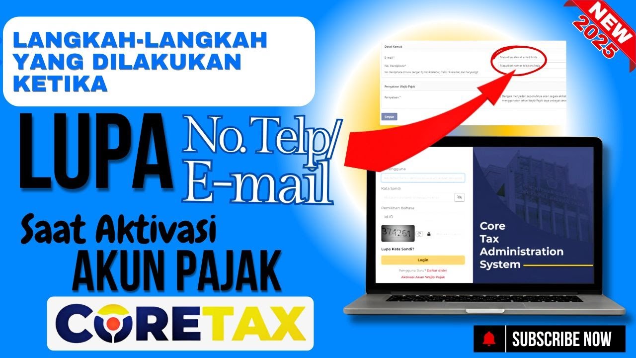 Solusi lupa no telp/email saat melakukan aktivasi akun wajib pajak pada Aplikasi coretax djp