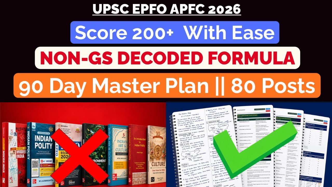 UPSC EPFO APFC 2026: Score 200+ With Non-GS Blueprint | 90-Day Strategy & Booklist