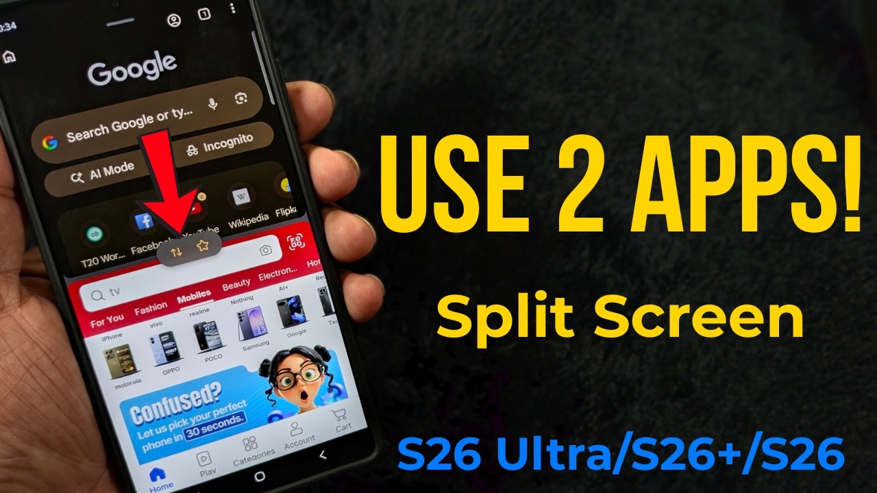 Как включить и использовать режим разделенного экрана на Samsung Galaxy S26 Ultra, S26 Plus, S26