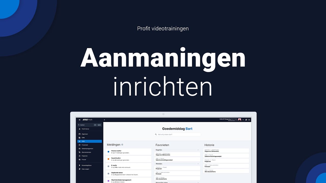 Aanmaningen inrichten