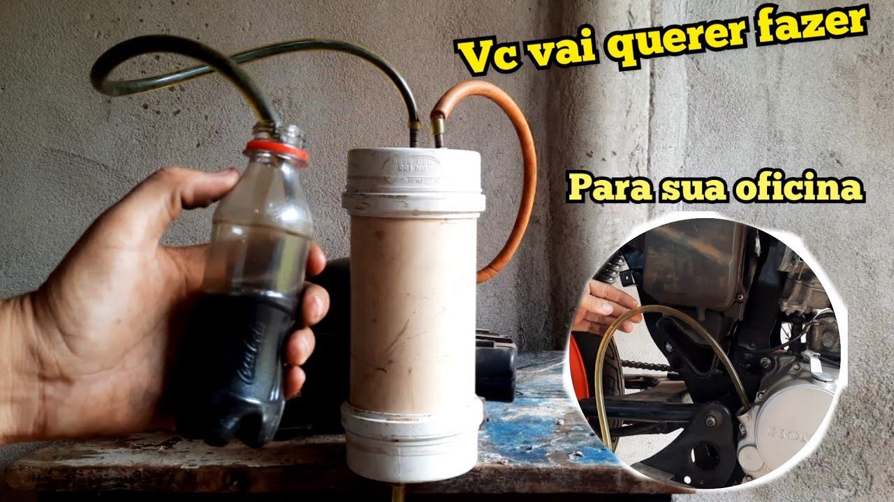 como é simples fazer uma máquina para sugar óleo de moto