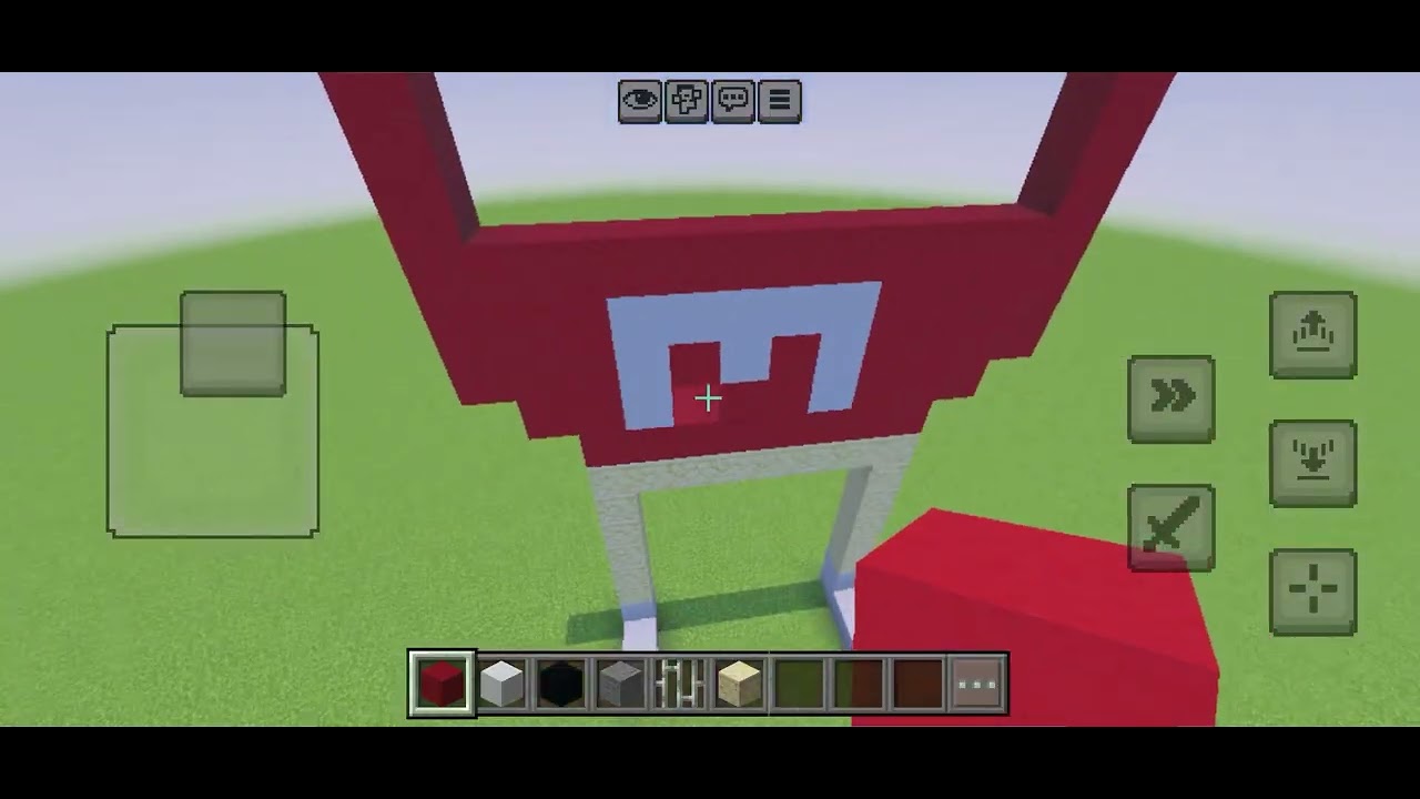 Minecraft Builds Day 8 Red M&M Wears Braces And A Sunglasses