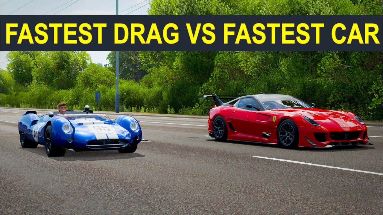 FASTEST DRAG Car vs. FASTEST Car in Forza Horizon 4 l Ferrari 599XX Evo vs. Shelby Monaco Drag Race