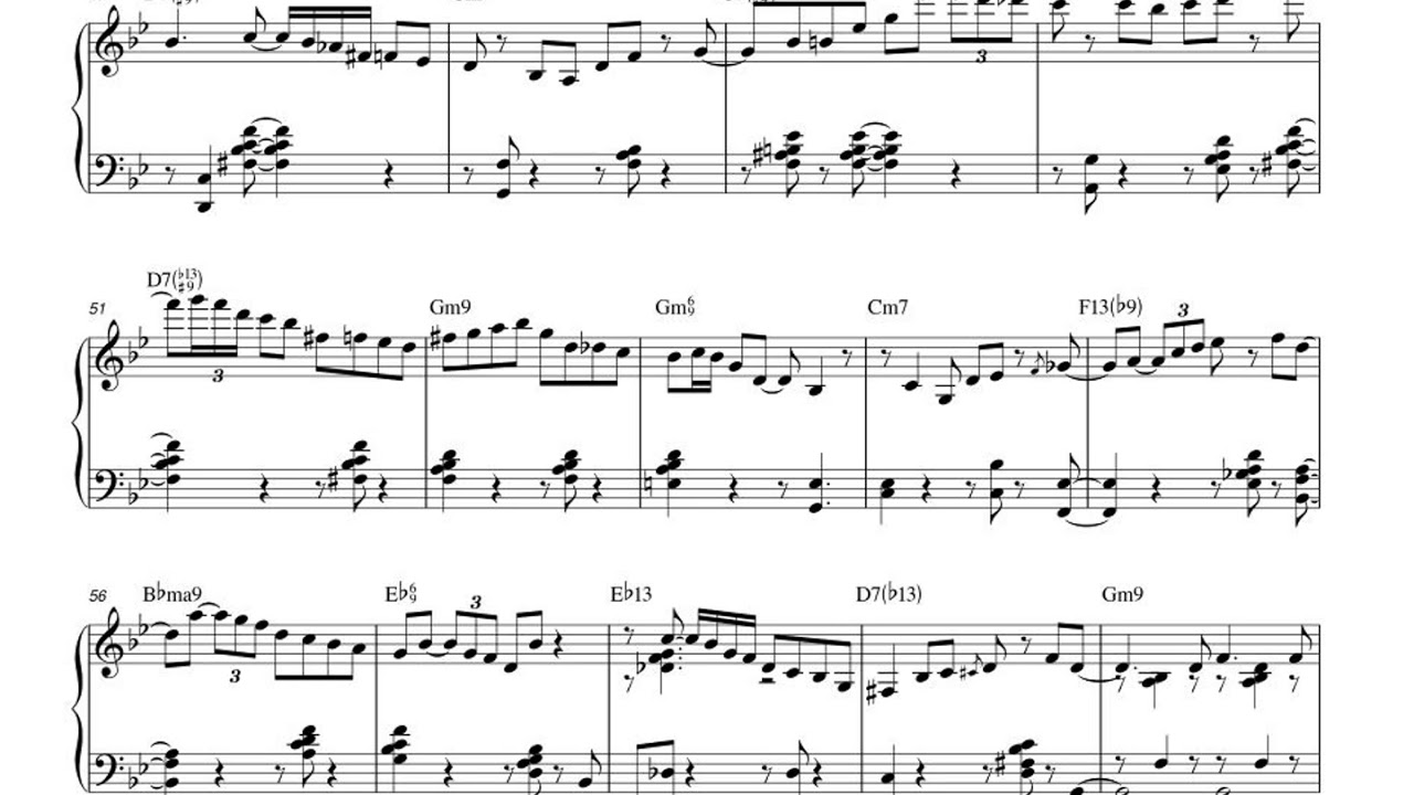 Autumn Leaves. Arranged for solo piano, with music sheet.