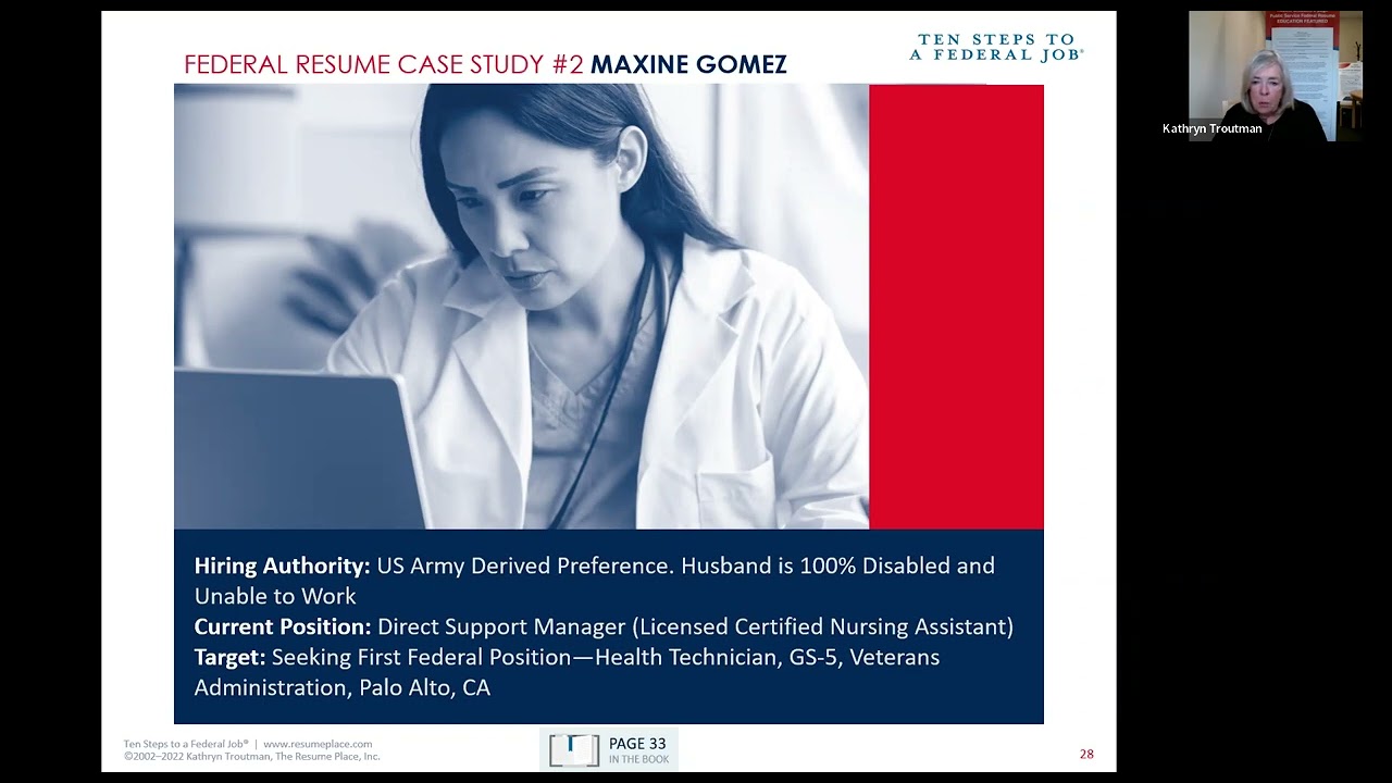 Ten Steps to a Federal Job(r),  Kathryn Troutman for the National Career Development Conf  July 2022