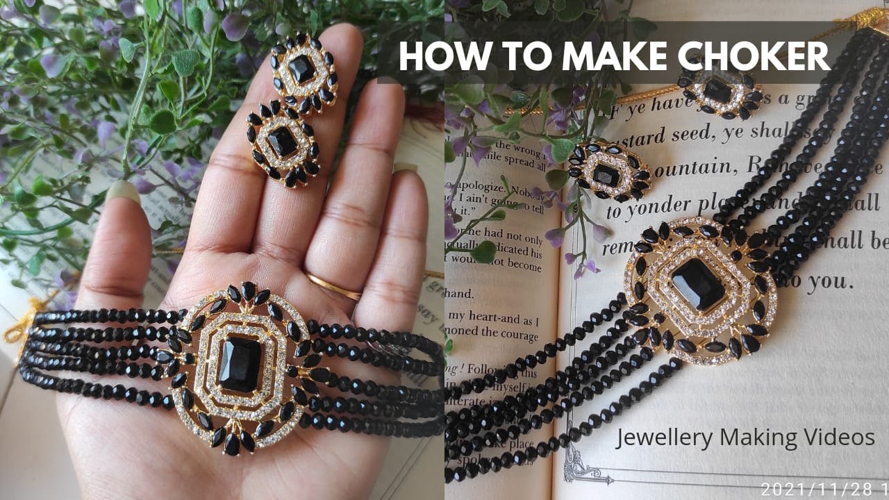 How To Make Party Wear Necklace At Home | DIY | Chokar |Jewellery Making Tutorial| diy chokers