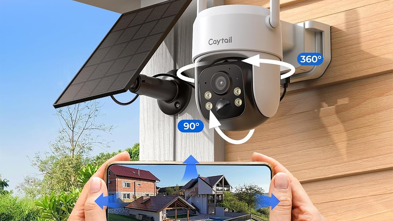 Caméra de surveillance 360° Solaire Caytail 2K : présentation