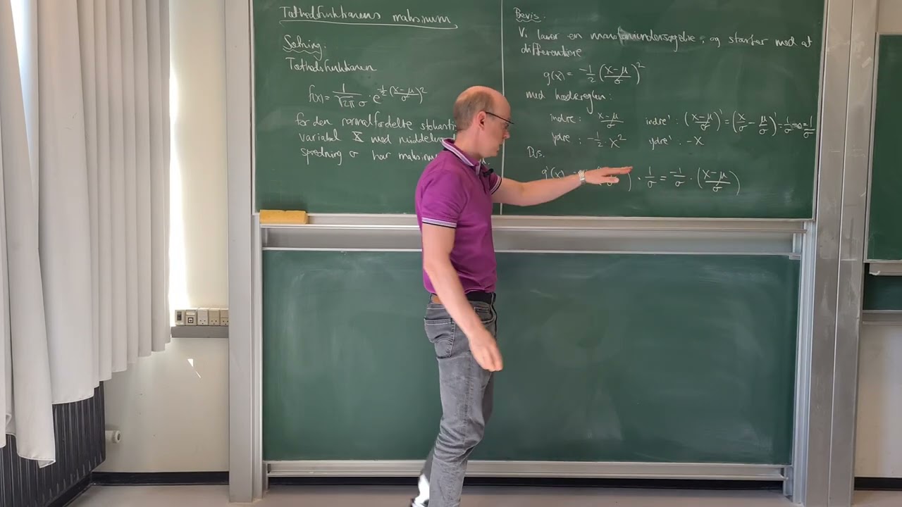 Middelværdi for tæthedsfunktionen - bevis (gammel)