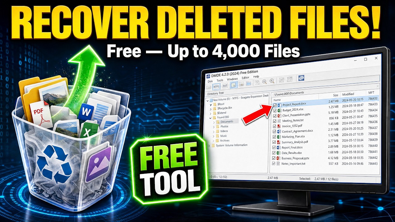 Recover Deleted Files for FREE Up to 4,000 files  - DMDE Step by Step Guide