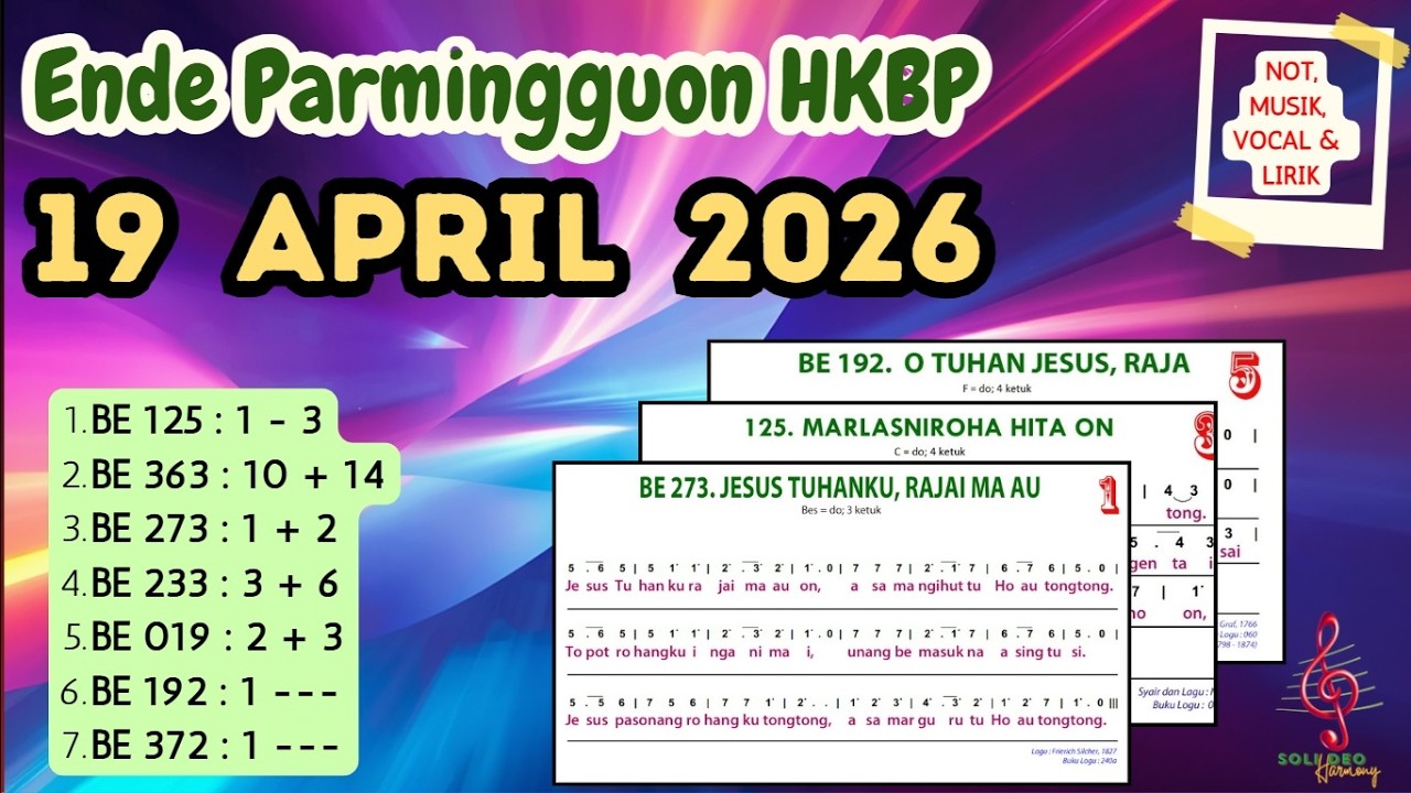 Ende Parmingguon | 19 April 2026 | HKBP | MISERICORDIAS DOMINI | Musik, Not, Vocal, dan Lirik