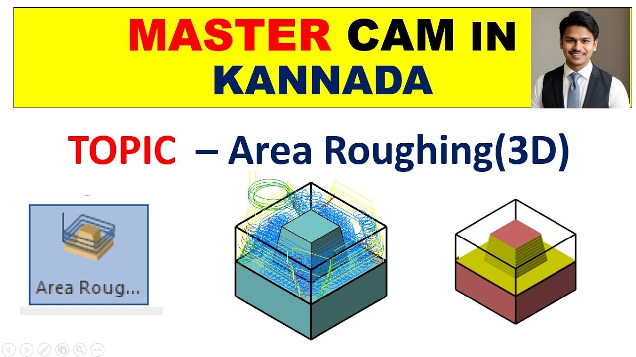 Mastercam in Kannada || 3D Area Roughing toolpath || Ramesh chavan 8861744965