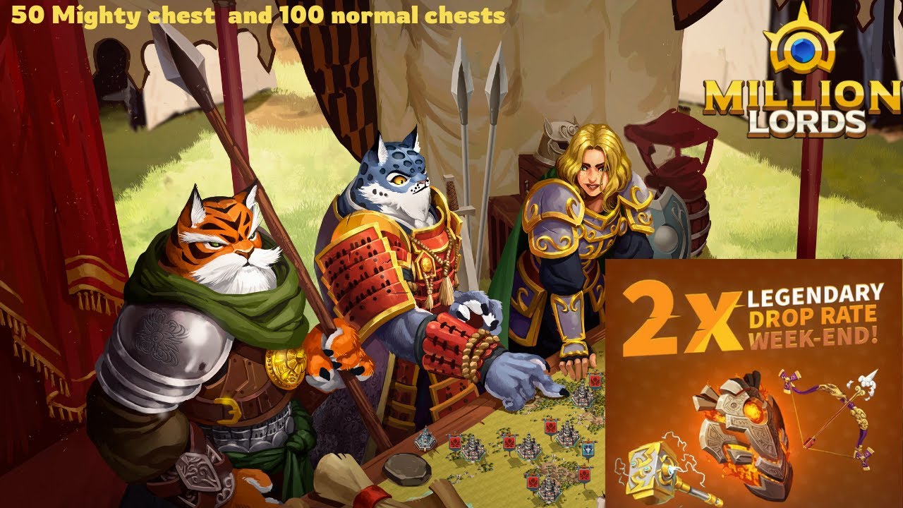 My biggest Chest Opening video | 50 Mighty Chests and 100 normal chests  | Million Lords