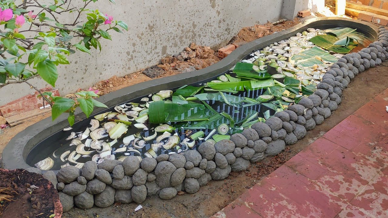 Great idea | Build a fish tank from cement - Garden decoration