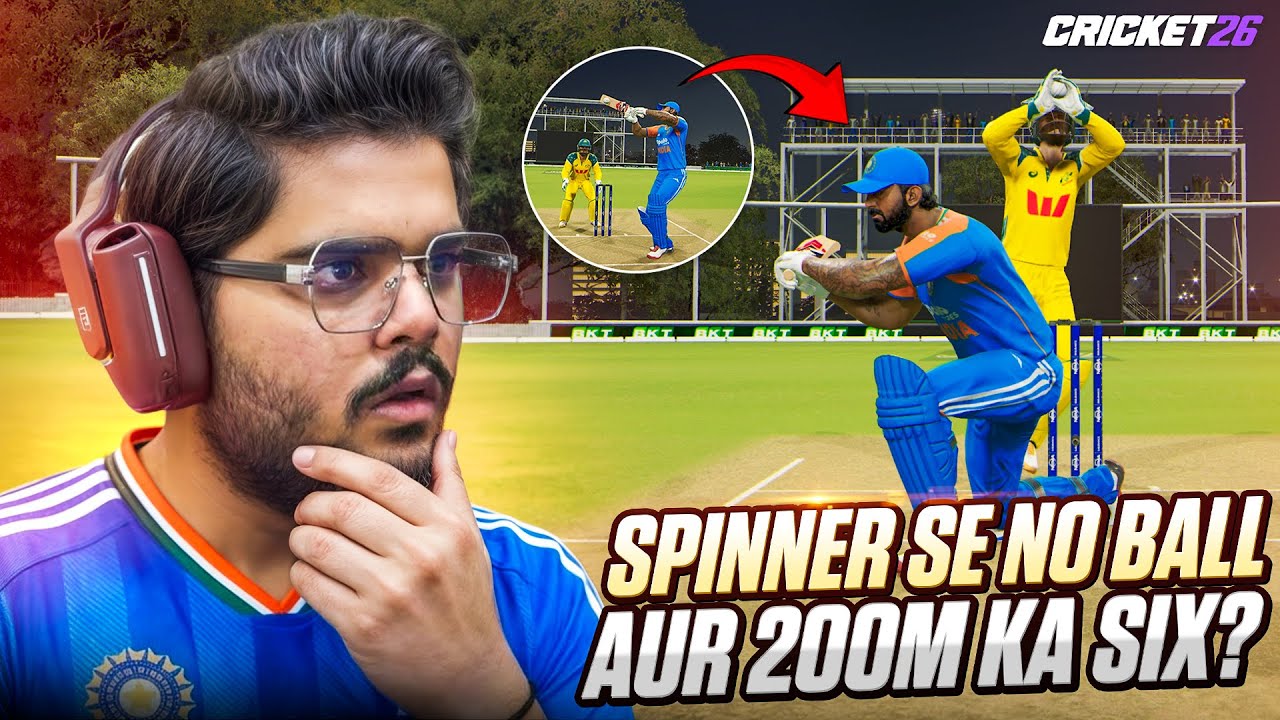 Spinner Bowling a No Ball 🥶 First Time Ever + 200M SIX? | Cricket 26 Max Sliders Funny Gameplay