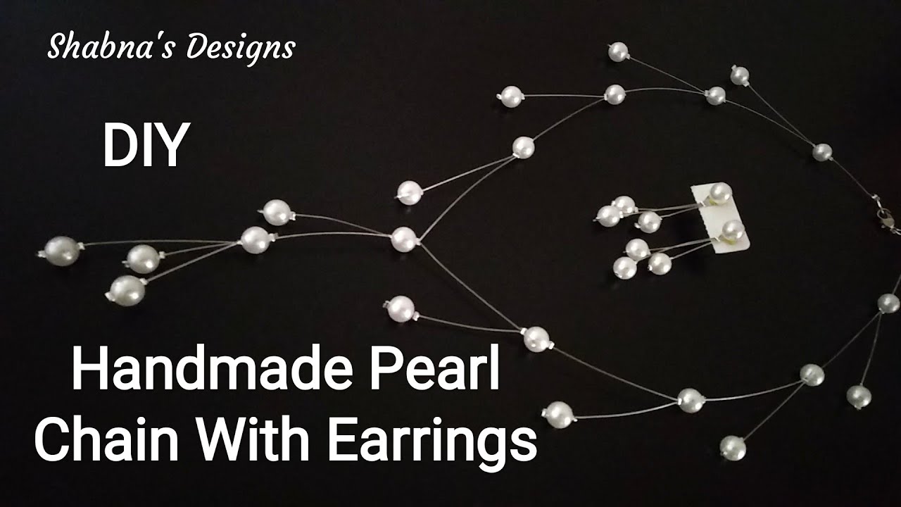 #INVISIBLE #NECKLACE  PEARL NECKLACE WITH EARRINGS /  INVISIBLE NECKLACE / Shabna's Designs