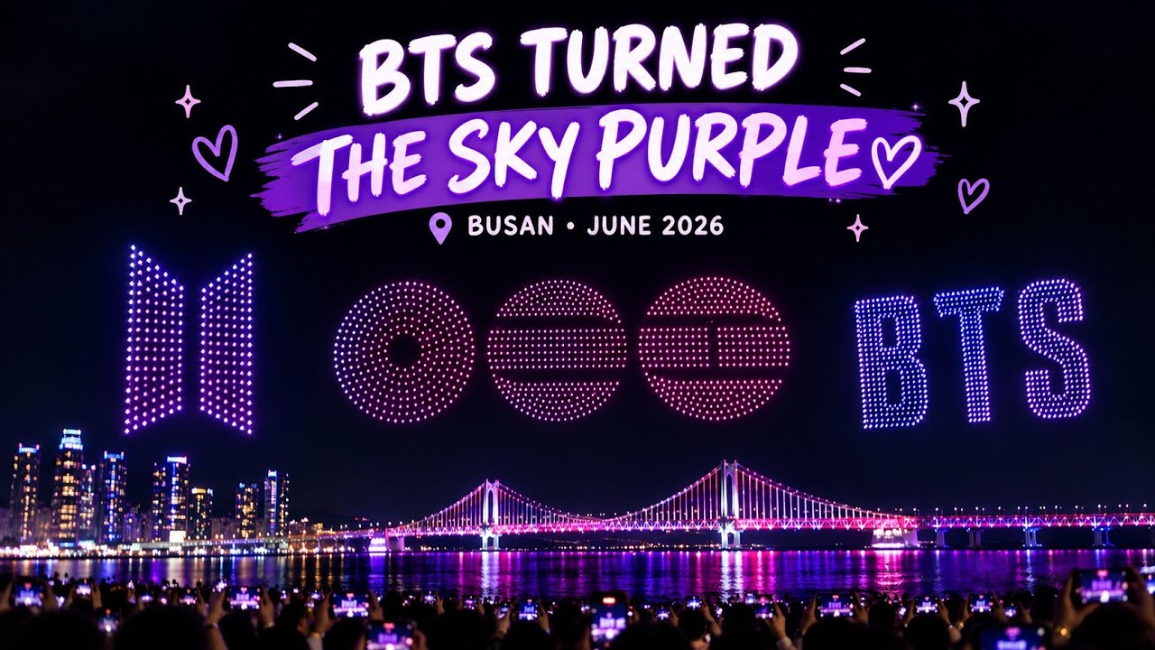 BTS TOOK OVER THE SKY IN BUSAN&hellip; 😭💜 | BTS FESTA DRONE SHOW 2026