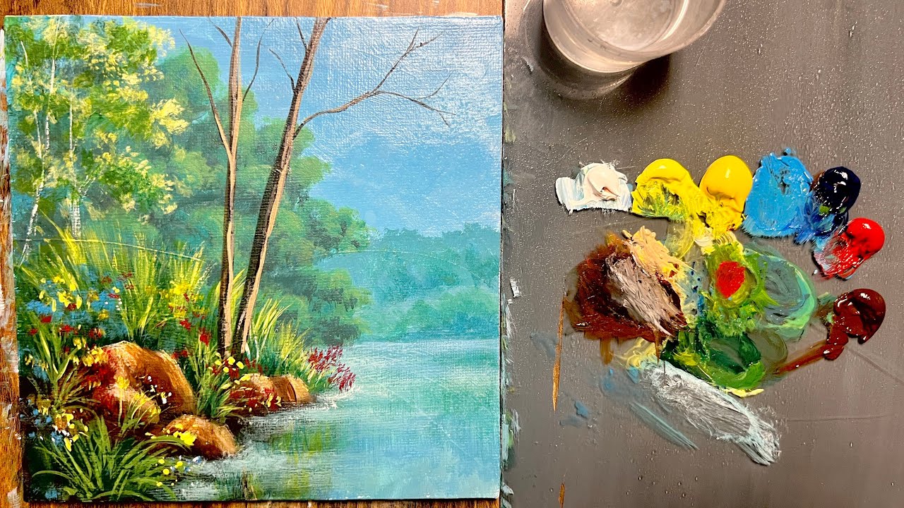 Easy simple painting tutorial for beginners, step by step